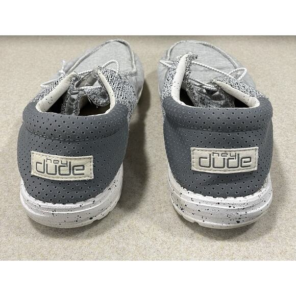 Hey Dude Men's Size 9 Wally -Tri Linen Grey Comfortable Casual Shoes - Picture 3 of 13